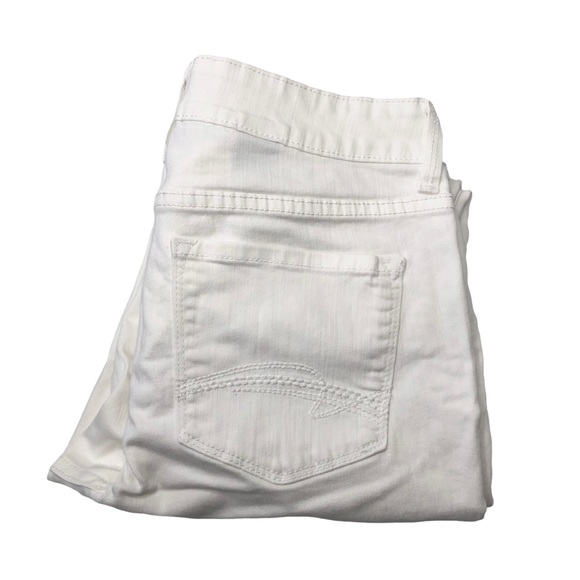 NYDJ White Mid Rise Stretch Cropped Jeans with Notched Leg - Picture 1 of 14